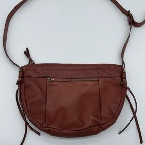 Lucky Brand Leather Crossbody Bag/Purse - Red/Brown‎ Color